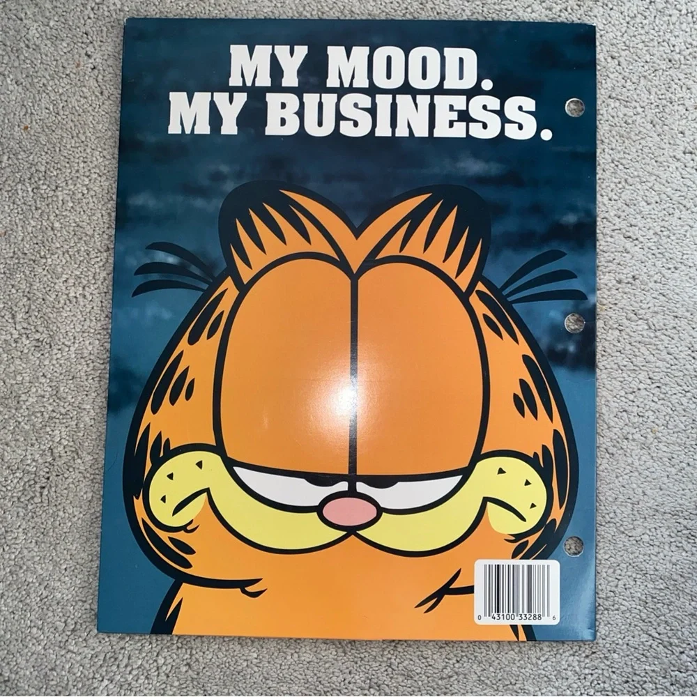 Vintage GARFIELD Mead Portfolio Folder MY MOOD MY BUSINESS‎